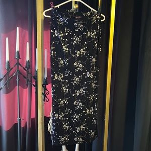 Black and silver floral y2k maxi skirt